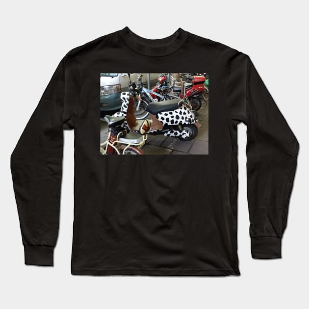 Cow scooter Long Sleeve T-Shirt by Stephfuccio.com